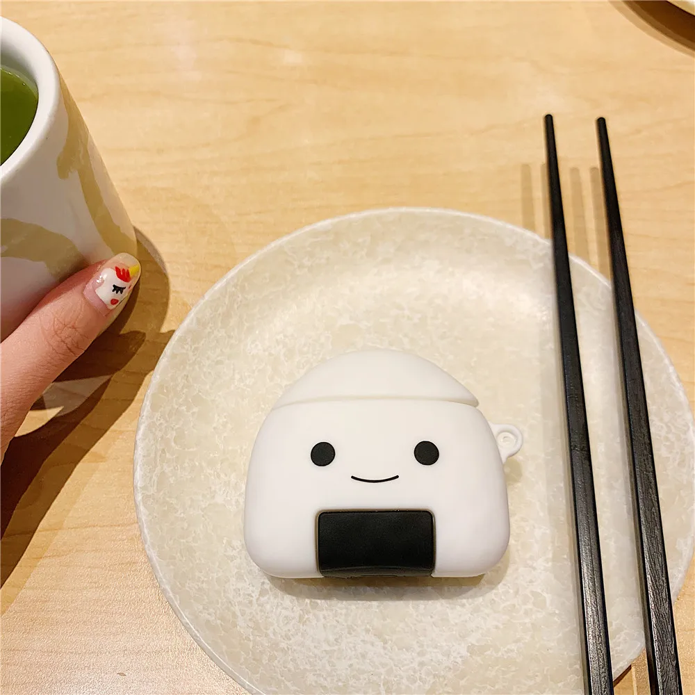 3D Силиконовый Японская еда лосось суши чехол для air pods 1 2 наушники чехол для Apple Airpods Силиконовые чехлы Funda - Цвет: 1