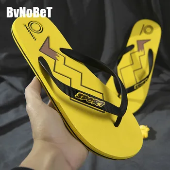 

BVNOBET New Designers Home Breathable Hard-Wearing Slippers Beach Mens Slippers Streetwear Summer Sandals Women Sandali Donna