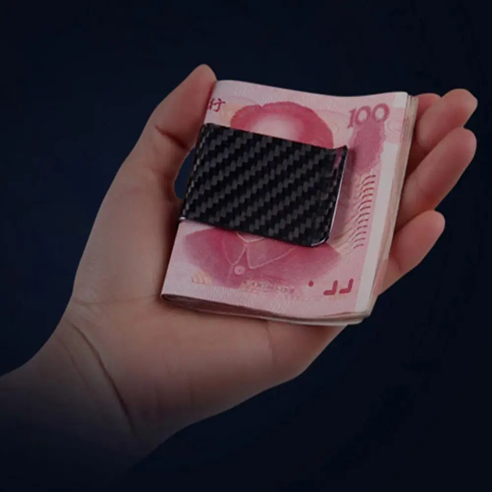 

Men Carbon Fiber Money Clip Simple Geometric Patterns Dollar Cash Clamp Holder Wallet for Men Male Card Organizer Money Clip