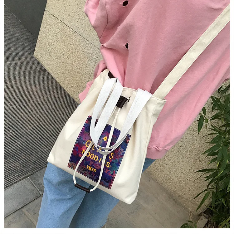 

2017 New Style Korean-style Printed Bucket Bag WOMEN'S Fashion Handbag Canvas Bag Bucket Bag
