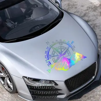 

no shrinking waterproof Colorful Mountains Compass Navigation Vehicle Sticker Compass Door Sticker Mountains hood Body Sticker