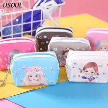 USOUL квадратная сумочка из искусственной кожи с мультяшным принтом на молнии для девочек