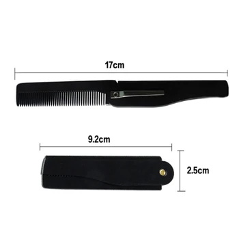 

New Design Foldable Hair Comb Pocket Clip Hair Moustache Beard Comb Hair Styling Tool Hairdressing Hair Comb For Men Women Combs