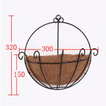 

Metal Hanging Planter Basket With Natural Coco Coir Liner Wall Mount Natural Flowerpot 2020 New