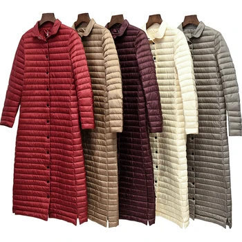 

women Coat Ultra warm white Duck Down Jacket x-Long Female Overcoat Slim Solid Jackets Winter Coats Parkas Padded