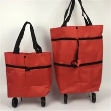 Модная Складная домашняя хозяйственная сумка на колесиках, многоразовая переносная Экологически чистая сумка для хранения, большая ручка, сумки-органайзеры