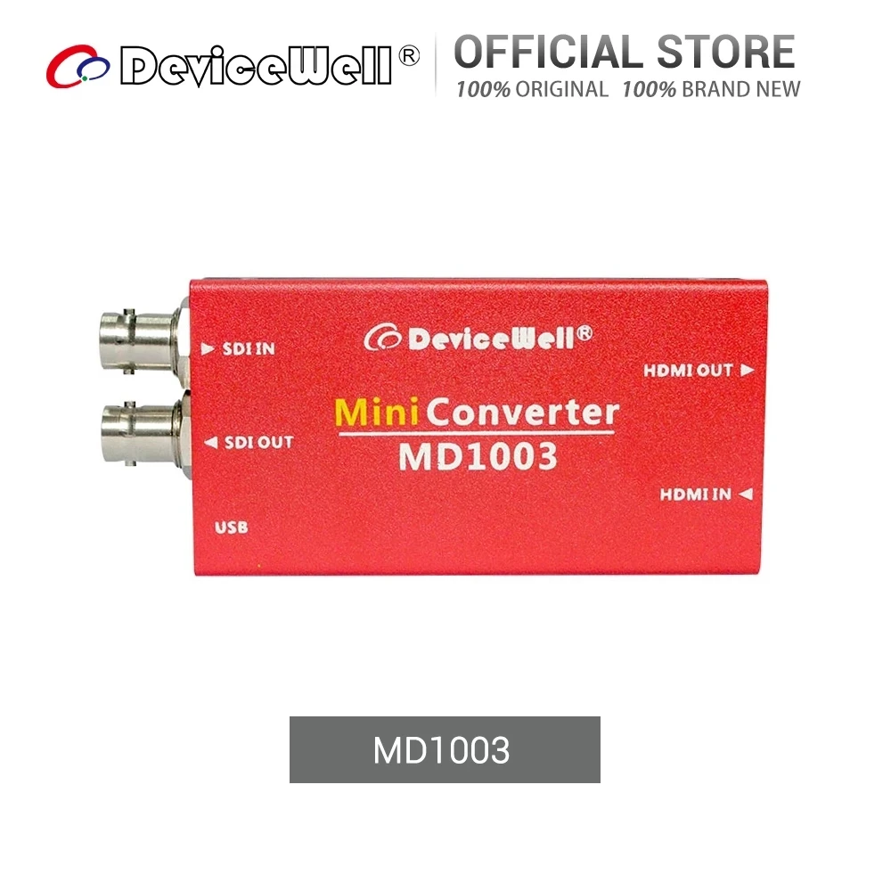 US $75.05 DeviceWell MD1003 mini Converter Bidirectional Broadcast Level SDIHDMIcompatible with Power Supply and Plug Adapter 1080P60