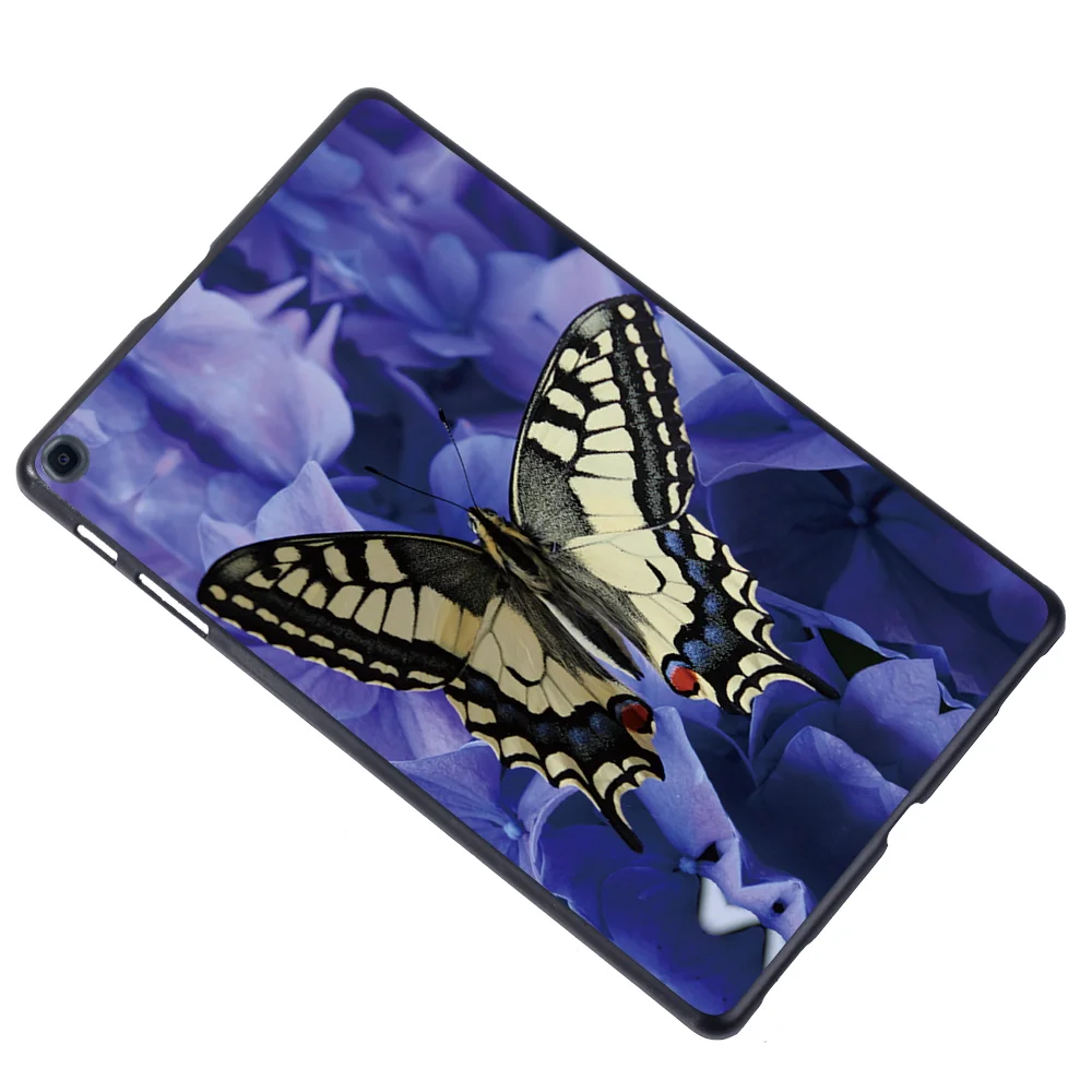 Durable Slim Hard Shell Case Cover for Samsung Galaxy Tab A 8.0 (2019) T290 T295 Butterfly Pattern Tablet Shell Case+Free Stylus