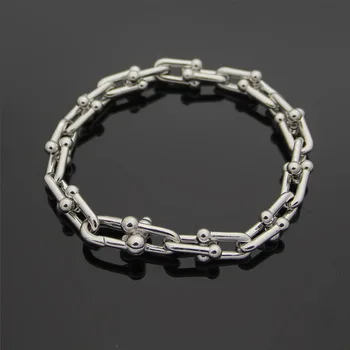 

2020 new men and women cufflinks bracelet wholesale stainless steel bracelet U-shaped chain rose gold Japanese popular jewelry