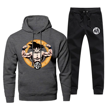 

Dragon Ball Japanese Anime Men Hoodies Sweatshirts Pants Sets Hoodie Suit 2 PCS Hoody Pant Sweatshirt Sweatpants Pullover Set
