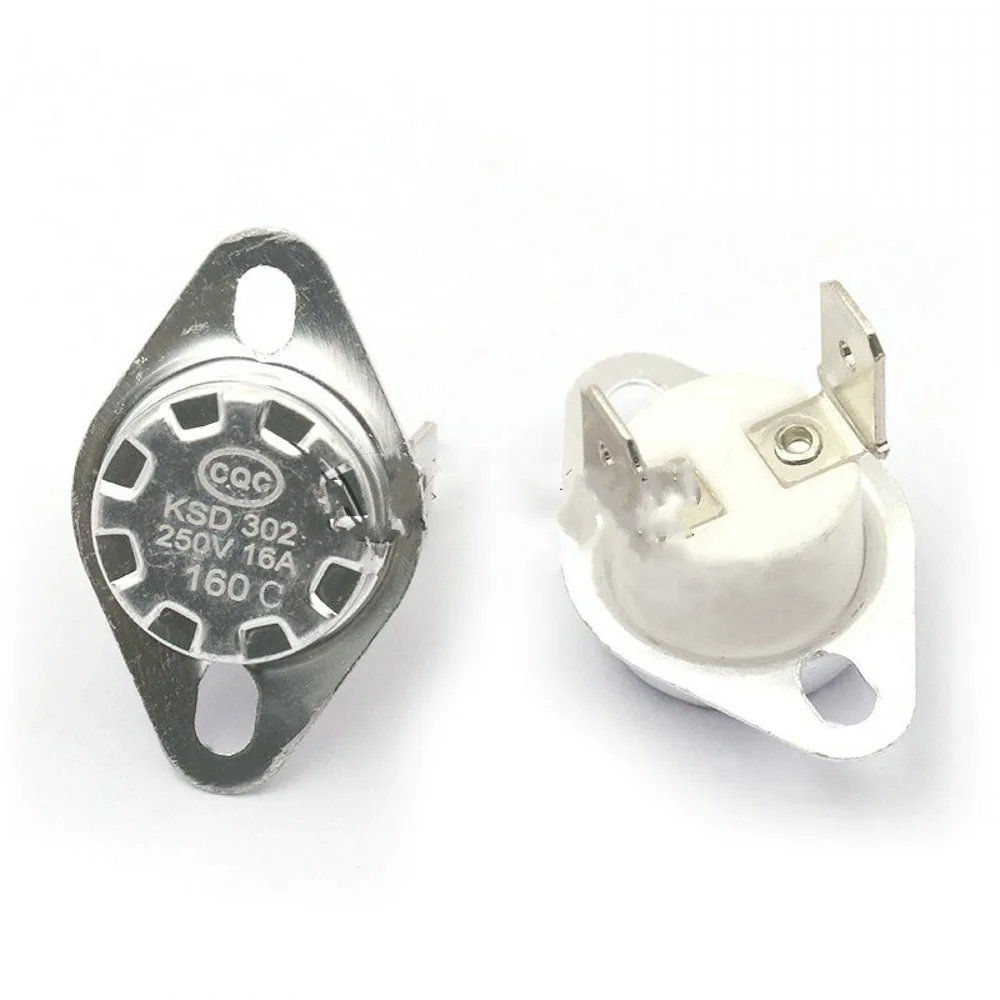 50PCS Thermostat NC KSD302 40C-300C Ceramics 16A 250V 40C 45C 50C 120C 130C 85C 90C 95C 180C Normally Closed degree thermal fuse Ceramic Fuse SMD Fuse