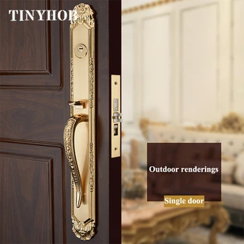 

Luxury European-style Zinc Alloy Solid Wood Hotel Villa Door Lock American Anti-theft Double Door Outdoor Double Door Lock