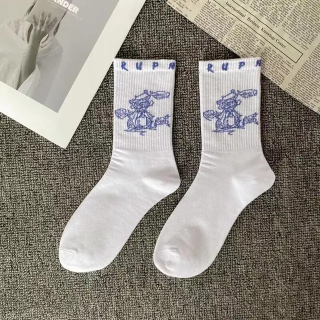 Street fashion creative Travis Scott socks interesting design pattern hip hop men socks happy novelty crew men socks 28