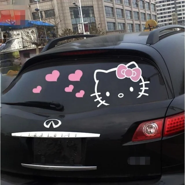 Hello Kitty Car Accessories Stickers Personality Cartoon Cute Garland Car Head Cover Body Decoration Cover Car Creative Stickers 2