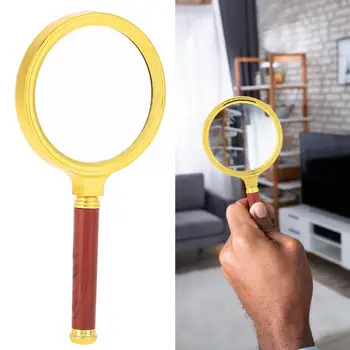 

10X Magnifier Handheld Portable Loupe with Detachable Wooden Handle for Reading Jewelry Checking Tool Jewelry Reading Magnifier