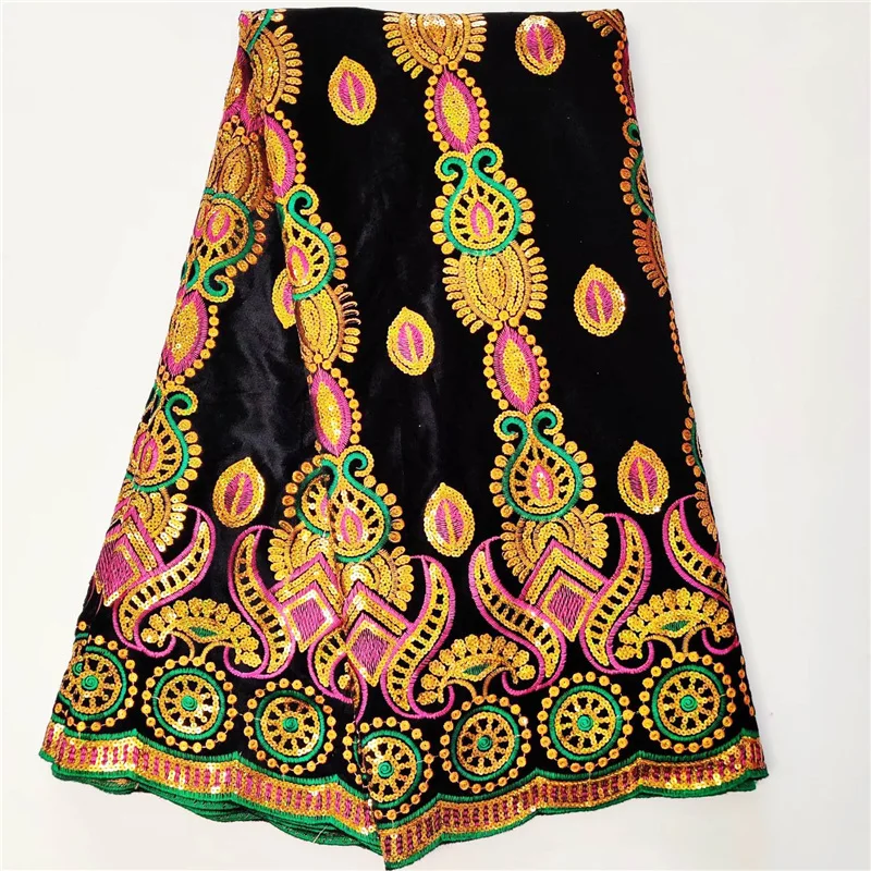Африканская кружевная ткань высокого качества с блестками новейшая черная шелковая блестящая бархатная ткань для всех VE-044