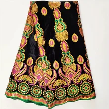 Африканская кружевная ткань высокого качества с блестками новейшая черная шелковая блестящая бархатная ткань для всех VE-044