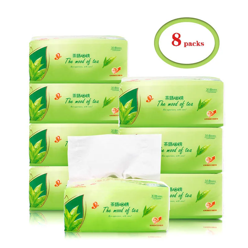 6 Packs 3 Layers Of Paper Drawing Log Face Towel Original Wood Pulp Flexible And Chip Free Paper Drawing Household Napkin