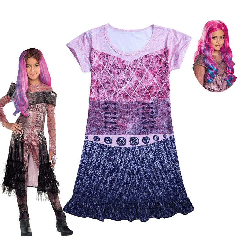 Child Girls Cosplay Evie Dress 3D Printed Costume girl Halloween Costumes for Kids Fancy Party Kids Costume