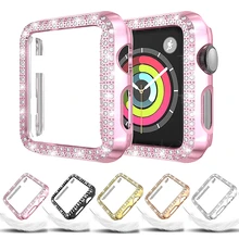 Алмазный чехол для apple watch Series 4 5 40 мм 44 мм iWatch Защитная крышка экрана PC Watch Case для apple watch 3 Case 38 мм 42 мм