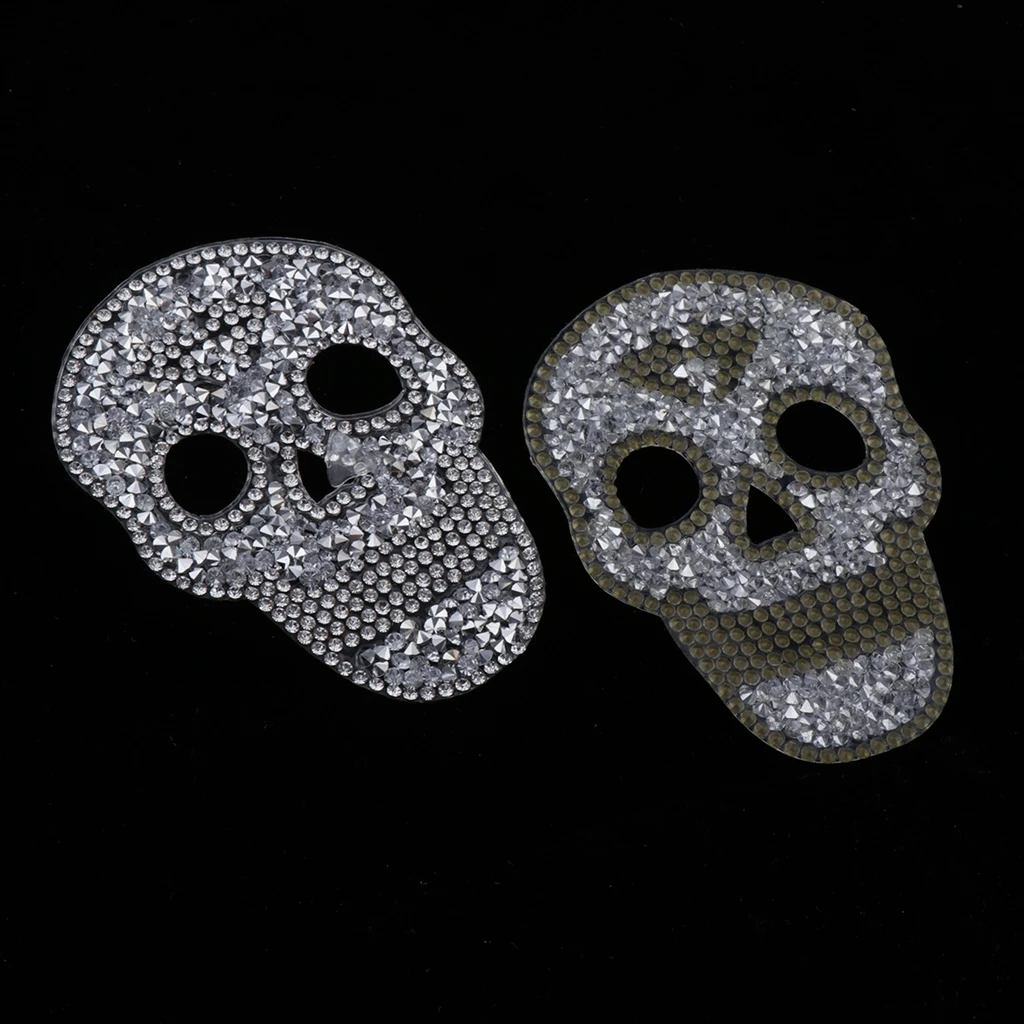 6Pcs Cool Skull Embroidered Iron On Patches Cute Sewing On Patches Appliques for Clothes Jackets Hats Backpacks Jeans
