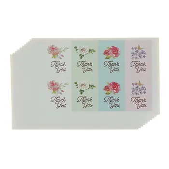 

80pcs/set DIY Hand Made Vintage Thank You Flower Design Label Sticker For Cake bake Scrapbooking Sealing Sticker Decor