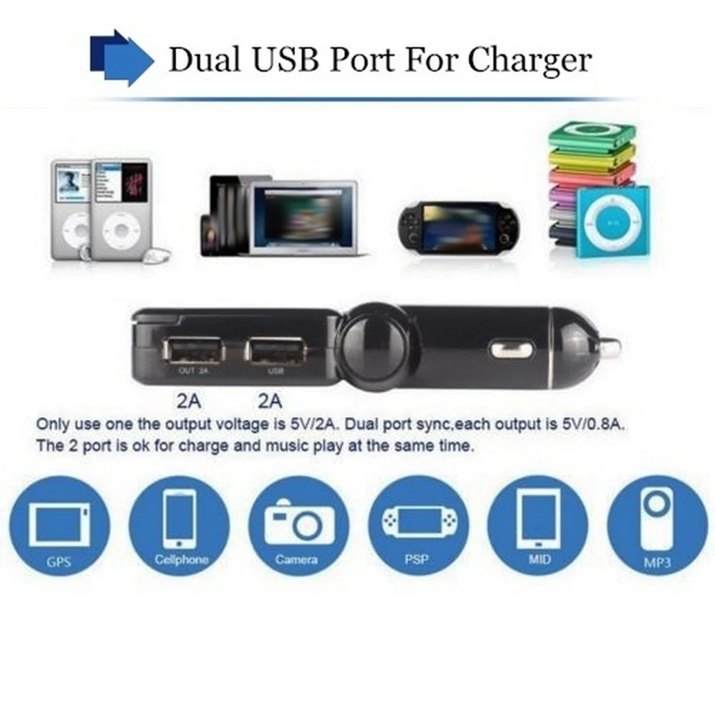 ЖК-экран для машины MP3-плеер Bluetooth динамик громкой связи двойной USB порт зарядное устройство AUX музыкальный плеер