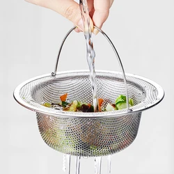 Stainless Steel Kitchen Sink Basket Leftovers Drain Strainer Bathroom Sinks Cleaner Fregaderos De Cocina Kitchen Accessories YQ