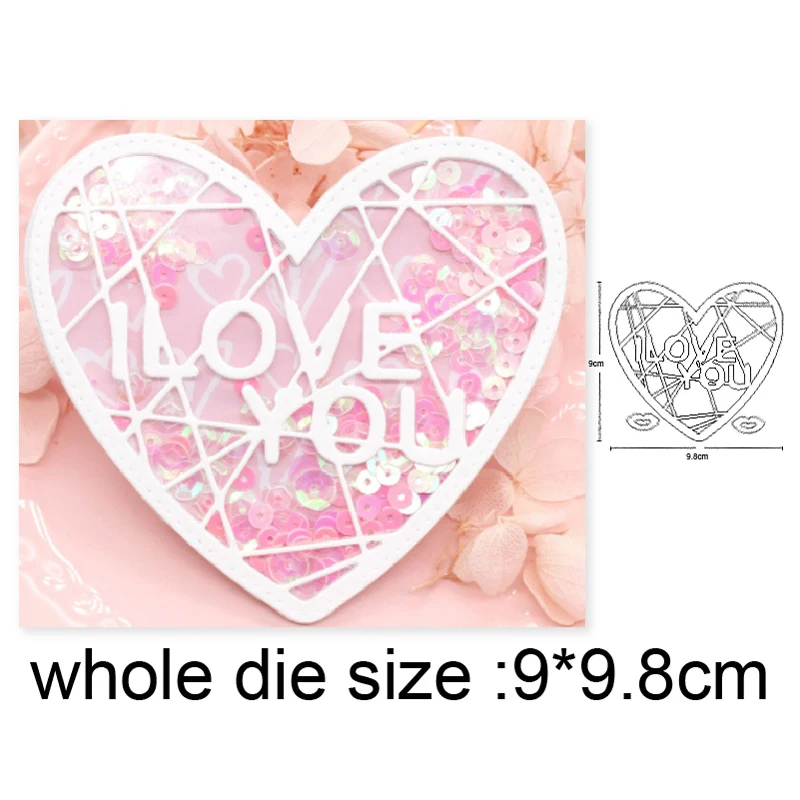 

Craft dies I Love You Heart Frame Metal Cutting Dies Stencils Dies for DIY Scrapbooking dies Album Paper Card Embossing Dies Cut