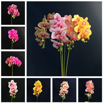

4Pcs Fake Single Stem Orchid Simulation Real Touch Latex Phalaenopsis for Wedding Home Decorative Artificial Flowers