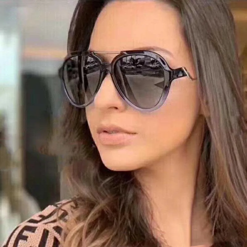 Пилота солнцезащитные очки для женщин негабаритные градиентные оттенки