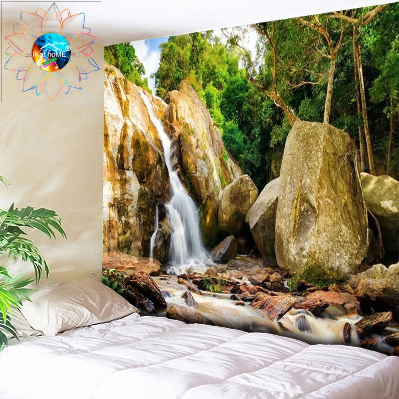 Sunshine Forest Tapestry Art Wall Hanging Sofa Table Cover Home Decor