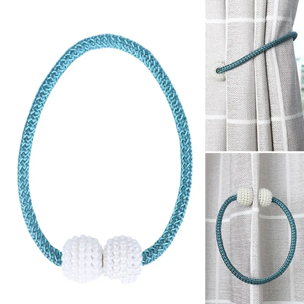 Faux Pearl Magnetic Ball Curtain Simple Tie Rope Backs Holdbacks Buckle Clips Accessory Rods Accessoires Hook Holder Home Decor