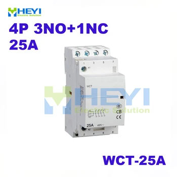 

WCT-25A ac Modular Compact Contactor 4Pole 3NO+1NC 220VAC 50Hz din rail mini contactor