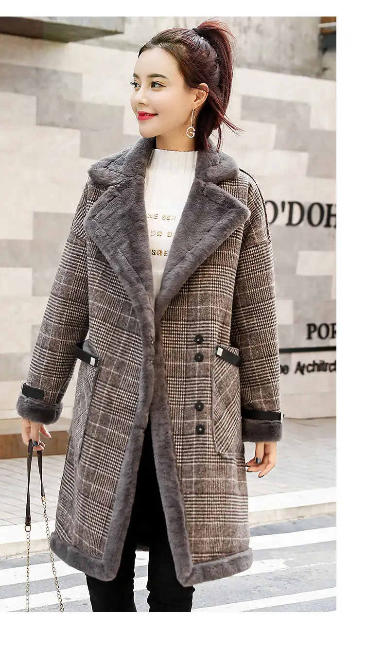 Высококачественное Брендовое элегантное клетчатое шерстяное пальто, весеннее зимнее пальто, Женское пальто в стиле пэчворк, теплое шерстяное пальто DG224