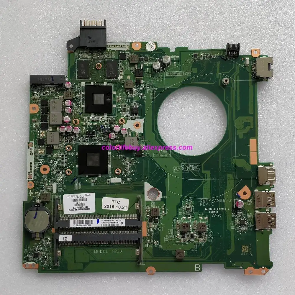 Genuine 762531-501 762531-601 762531-001 DAY22AMB6E0 M260 w A8-6410 CPU 2G GPU Laptop Motherboard for HP 15-P Series NoteBook PC