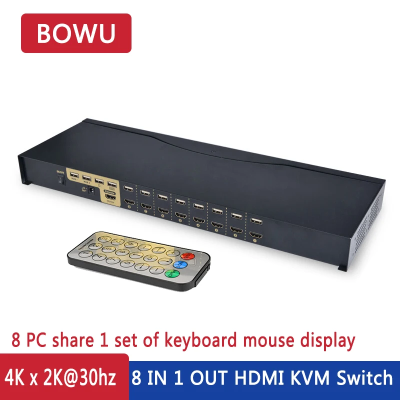 Hdmi kvm переключатель 8 портов usb коммутатор для компьютеров поделиться 1 Набор