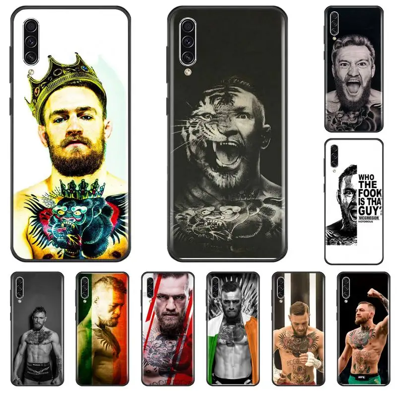 Conor McGregor Irish Fighter Black Phone Case For Samsung A20 A30 30s A40 A7 2018 J2 J7 prime J4 Plus S5 Note 9 10 | Мобильные