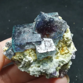 

57.2gNatural rare mica purple fluorite cluster mineral specimen stone and CRYSTAL HEALING CRYSTAL QUARTZ GEM