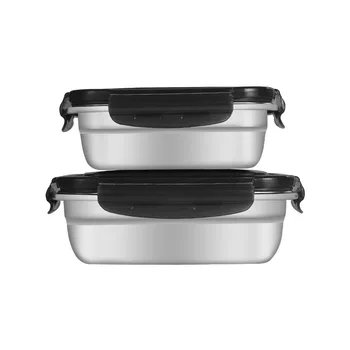 

304 Stainless Steel Fridge Food Container Bento Storage Box Kitchen Items Lunch Organizer Refrigerator Accessories Organizer