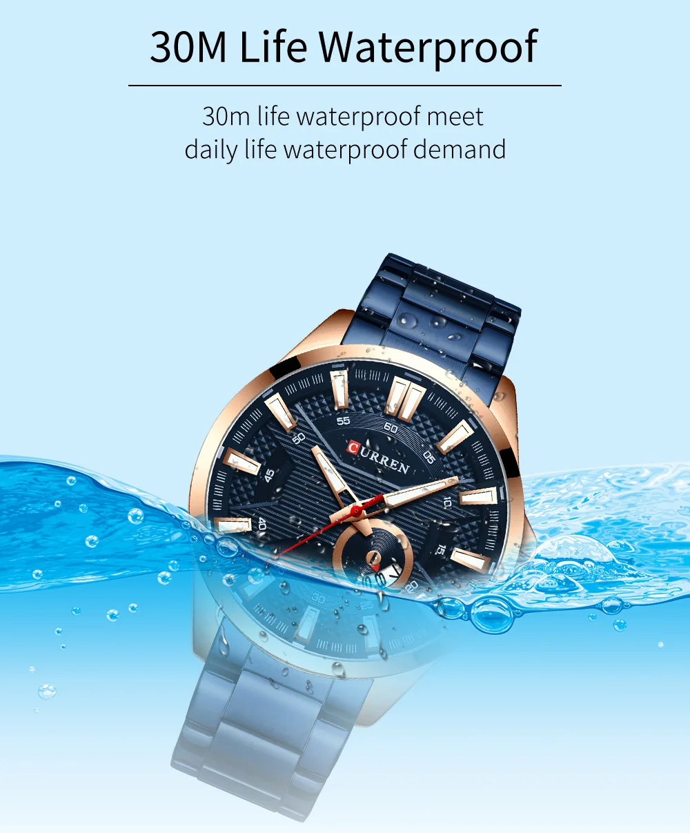 H1d46214260b84533a9cf38d446297245o New Stainless Steel Quartz Men's Watches Fashion CURREN Wrist Watch Causal Business Watch Top Luxury Brand Men Watch Male Clock