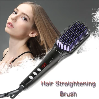 

Ceramic Hot Brushes Beard Straightening Comb Hair Straighteing Iron Straightener Heating Styler Anti-Scald Salon For Men & Women
