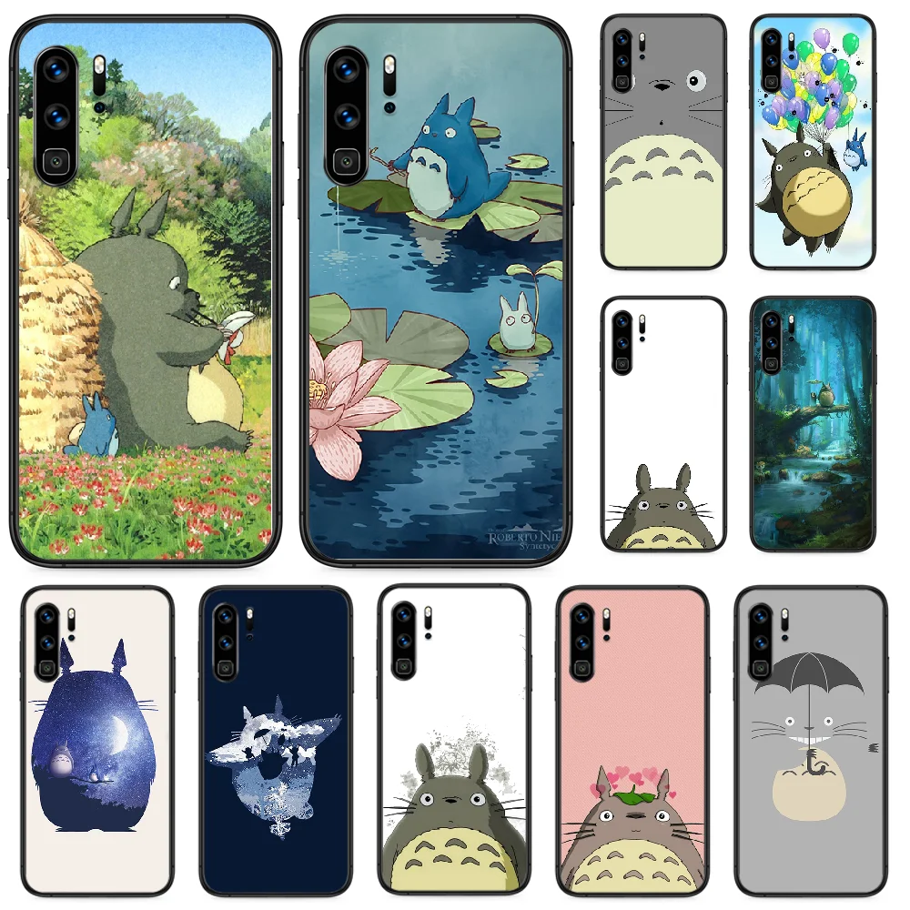 Чехол Totoro с рисунком аниме для телефона Huawei P 9 Smart 10 20 30 40 8 Lite Mini Z 2019 Pro черный чехол