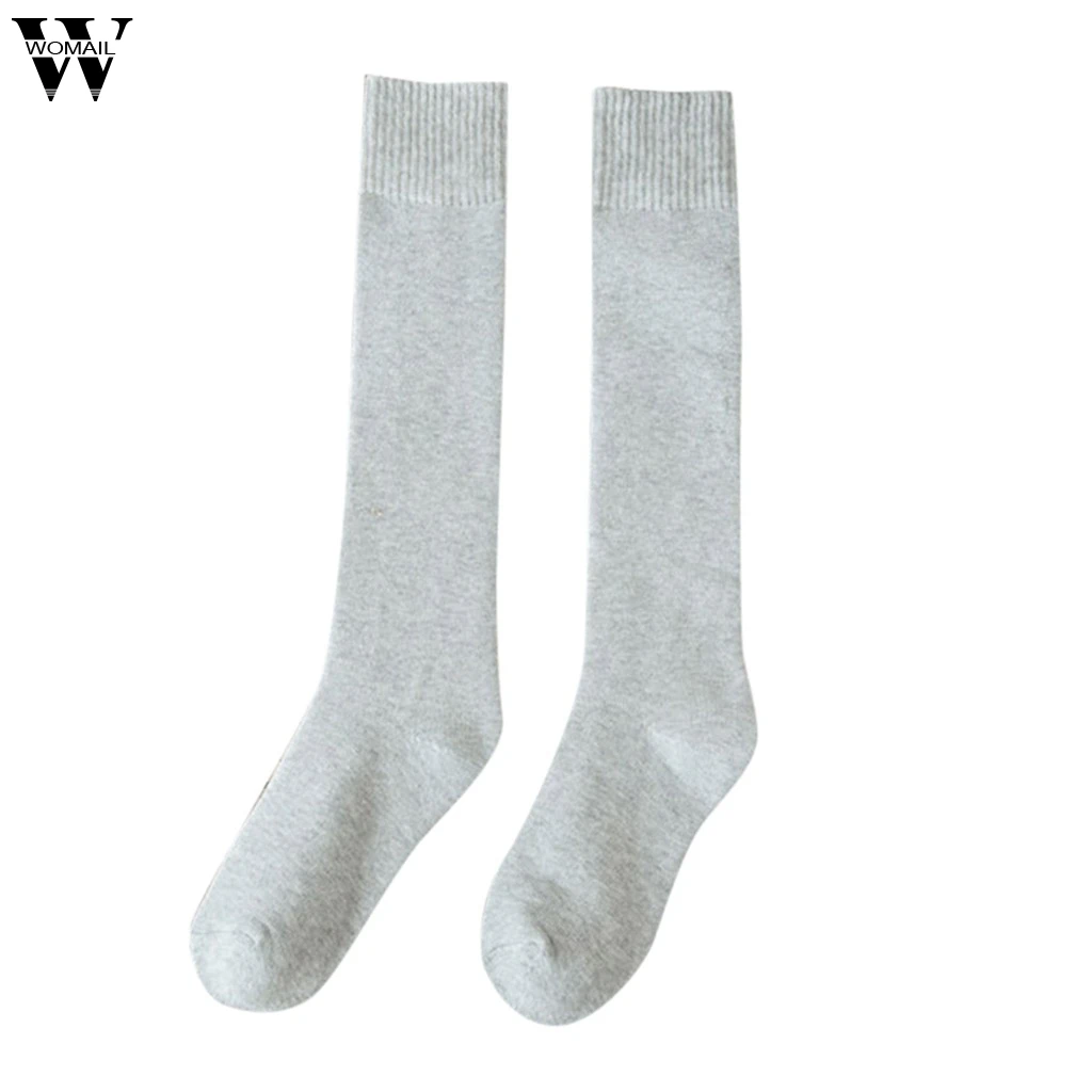 Womail, женские носки, носки до икры, зимние толстые теплые длинные носки, хлопковые носки, носки до икры, зимние цветные толстые теплые длинные носки без пятки