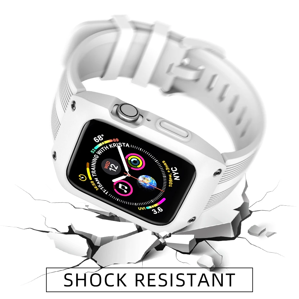 Для серий 2/3 Ремешки для наручных часов iWatch Apple Watch 5 4 44 мм 40 мм силикон 42 мм 38 мм браслет ремешок и чехол Сменные аксессуары
