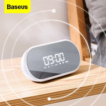 

Baseus E09 Portable Bluetooth Speaker With Alarm Clock Wireless Loudspeaker Music Surround Loud Speaker For Phone PC Computer