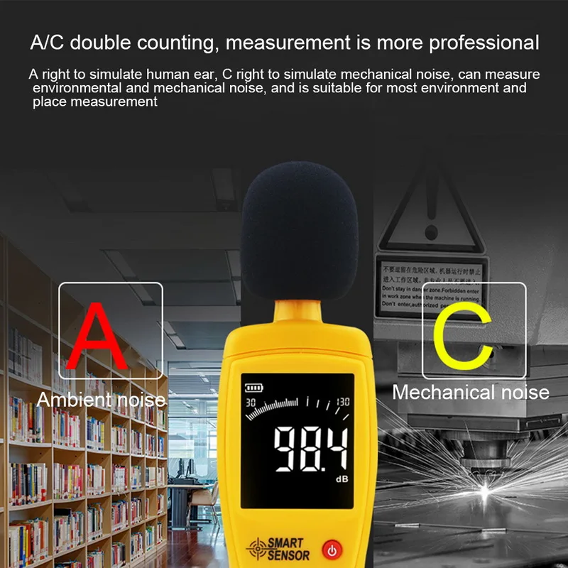 Цифровой измеритель уровня звука Noisemeter детектор тестер уровня давления цветной ЖК-дисплей 30~ 130 дБ тестер мониторинга