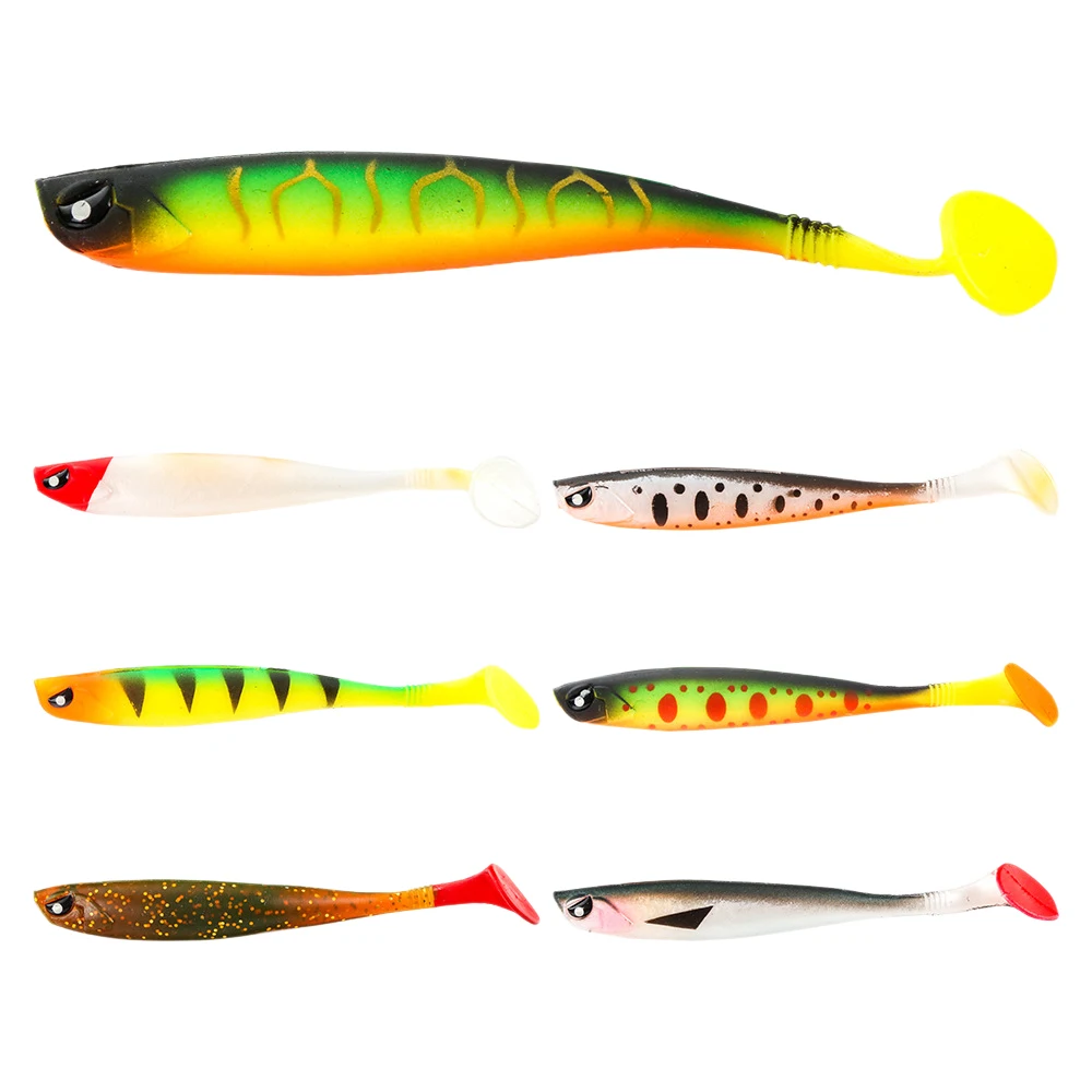 

HOT 7Pcs Soft Lure 9.5cm 4.5G Fishing Lure Artificial Rubber Swimbaits Silicone Bait for Perch Pike