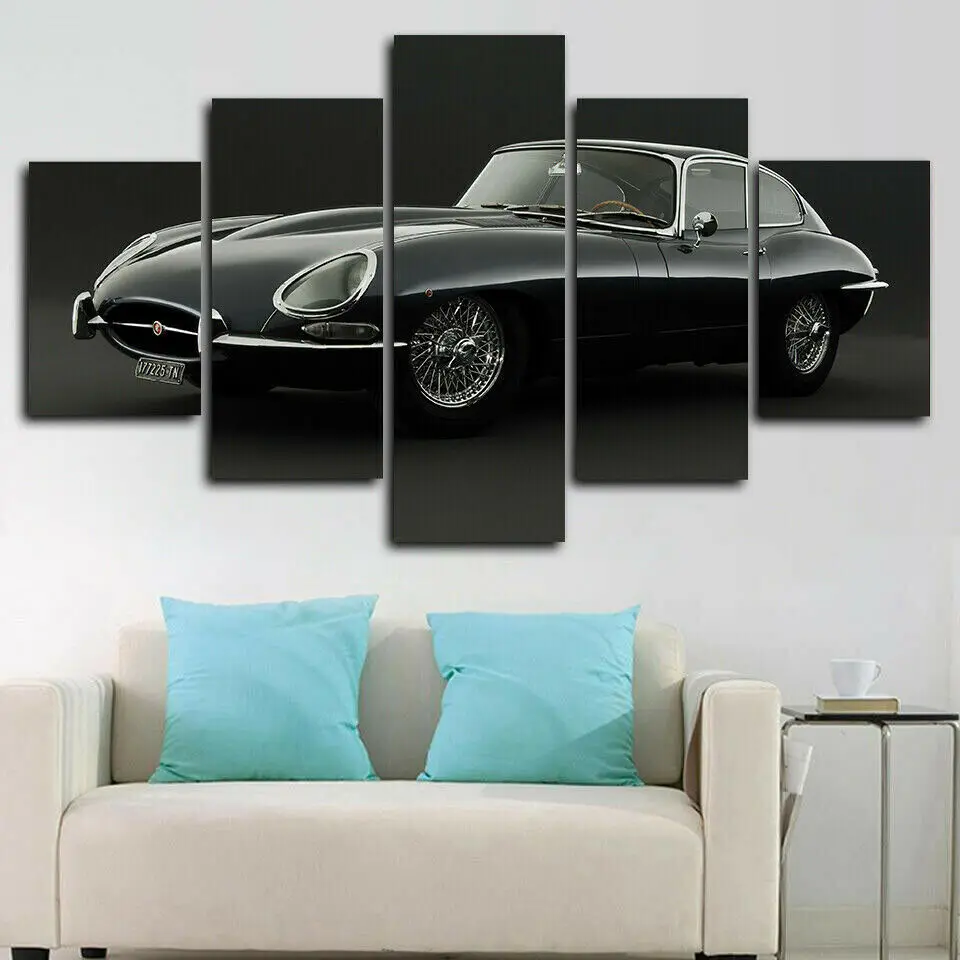 

No Framed Canvas 5 Panel Old Retro Vintage Classical Car HD Wall Art Posters Pictures Home Decor For Living Room Paintings