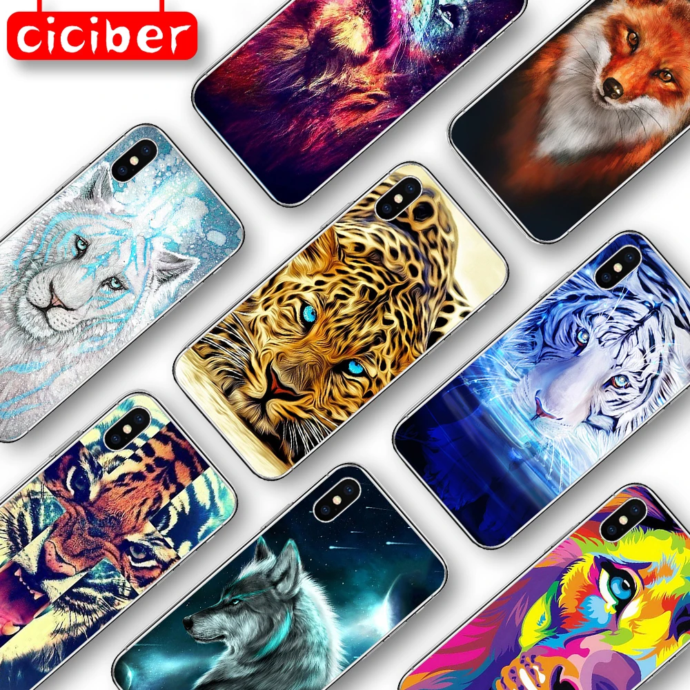 Чехол для телефона cicibers с животными лисой тигром волком iphone 11 Pro Max X XR XS MAX 7 8 6 S Plus 5 2